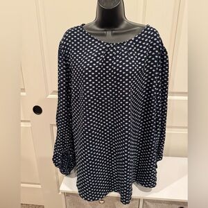 Ava & Viv Navy and White Women's Blouse